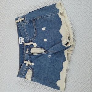 Old NAVY GIRLS 14 COTTON DISTRESED BLEACHED SHORTS EUC CLEANED.